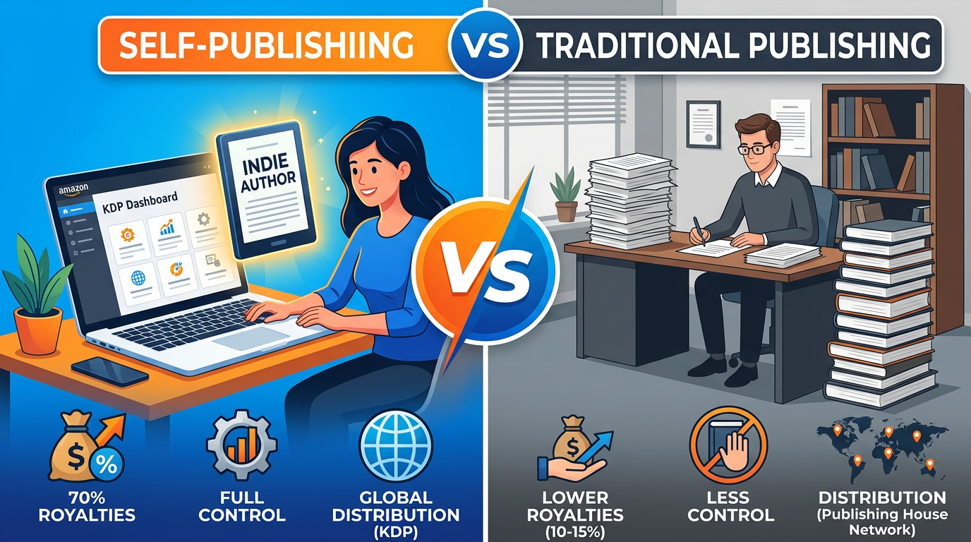 Self-Publishing on Amazon KDP vs Traditional Publishing: Which Is Better?